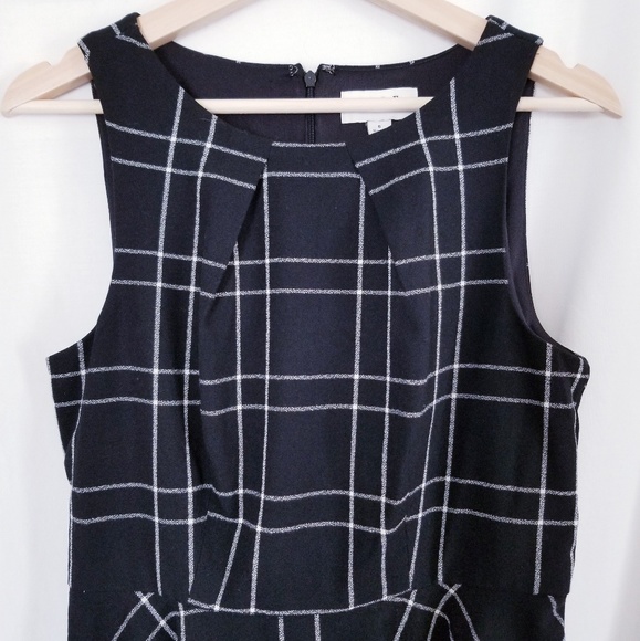 Elle Black Check Plaid Sleeveless Fit and Flare Dress - Picture 7 of 14